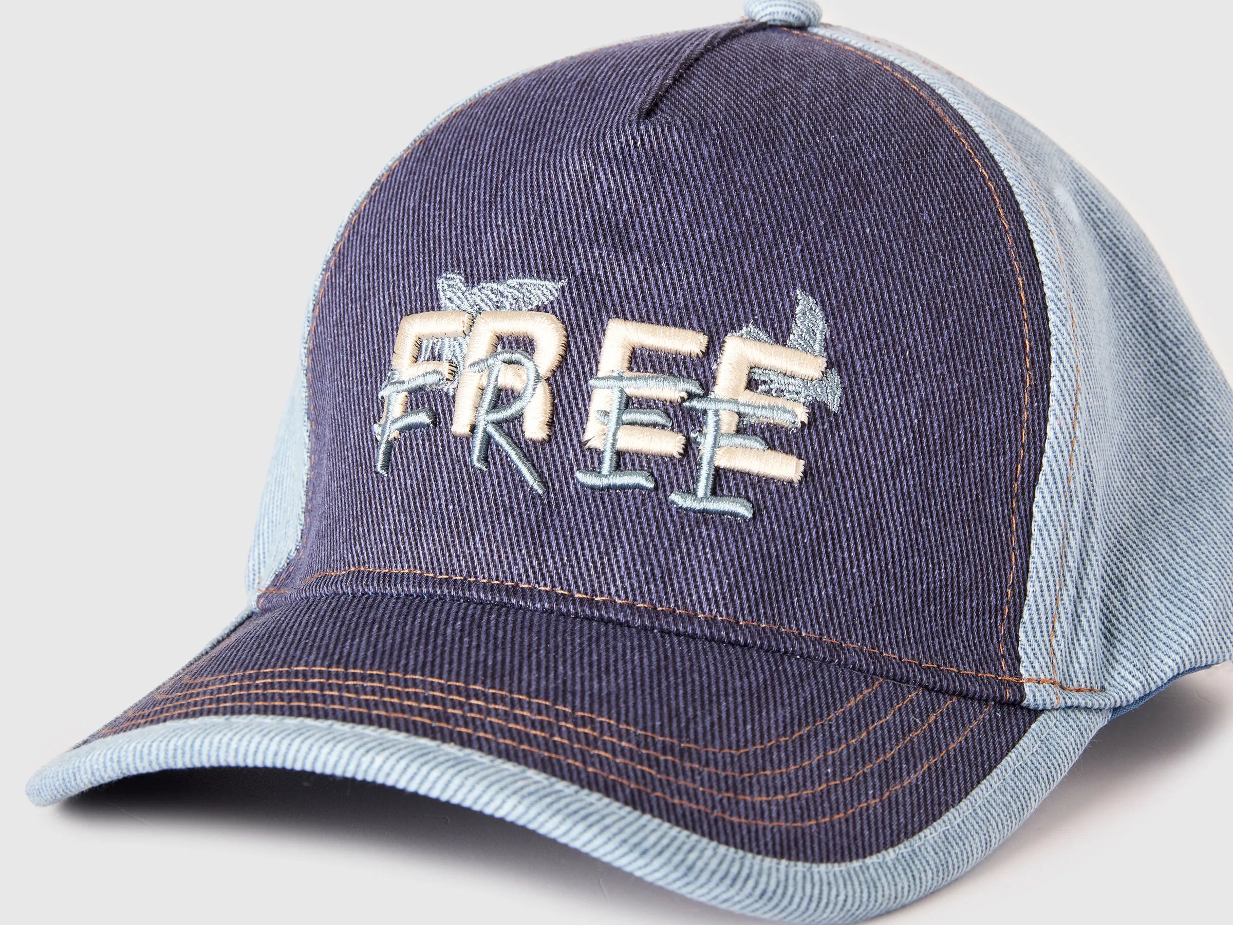 Benetton Blue Boys Denim Baseball Cap with Slogan SKU: 6QJ5RA008_901 Image 03