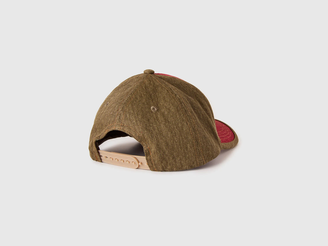 Benetton Fuchsia Boys Denim Baseball Cap with Slogan SKU: 6QJ5RA008_902 Image 02