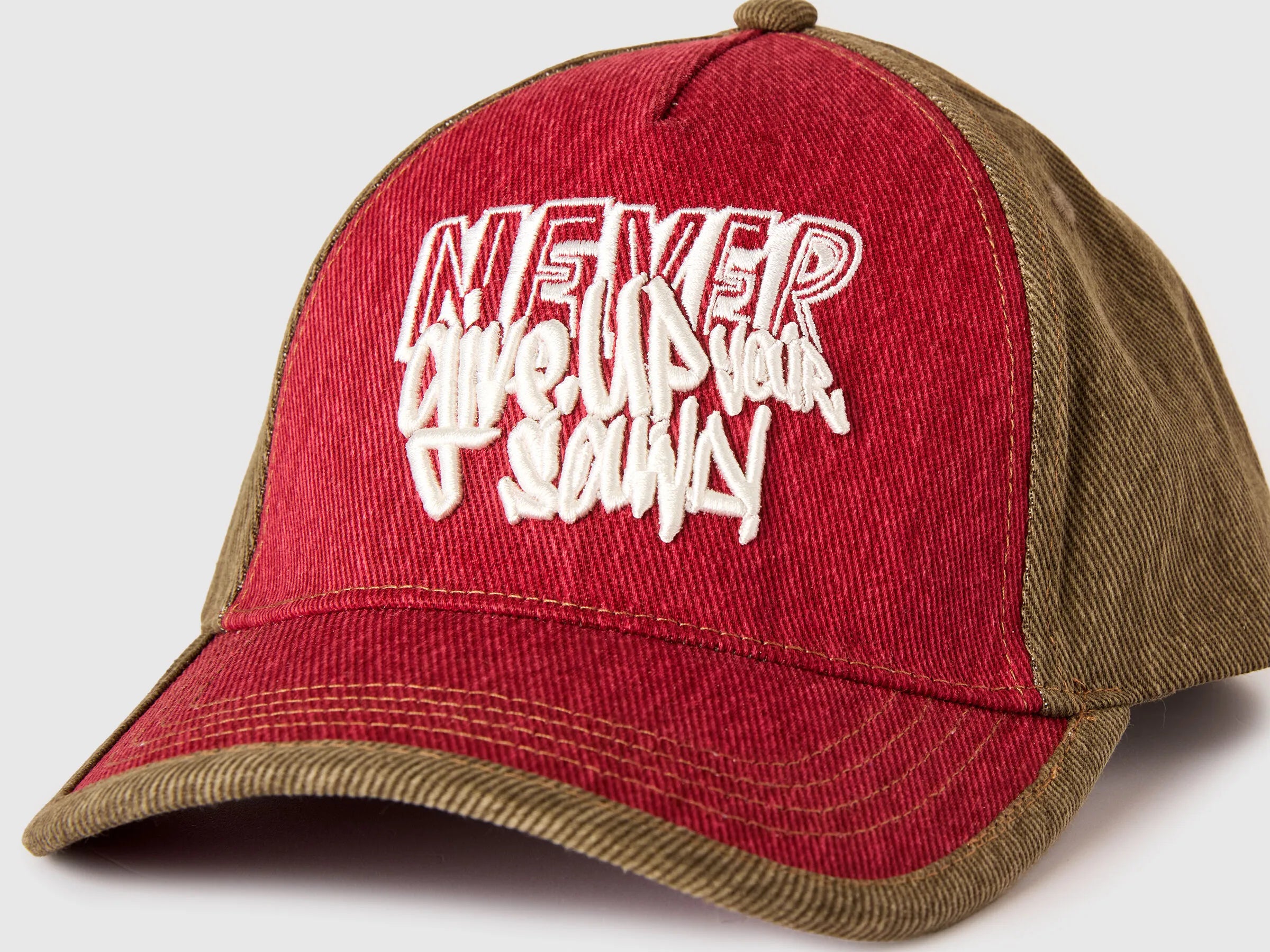 Benetton Fuchsia Boys Denim Baseball Cap with Slogan SKU: 6QJ5RA008_902 Image 03