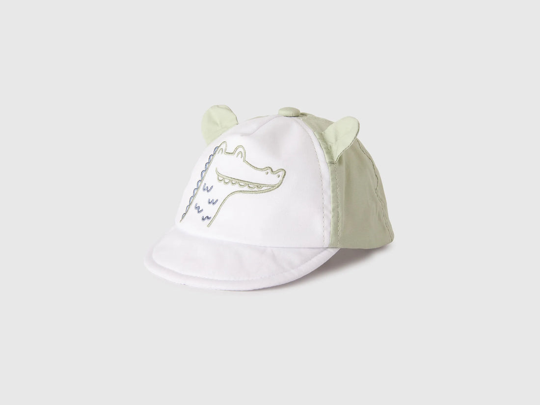 Benetton White Boys, Girls Baseball Cap with Ears SKU: 6RLGRA00G_101 Image 01