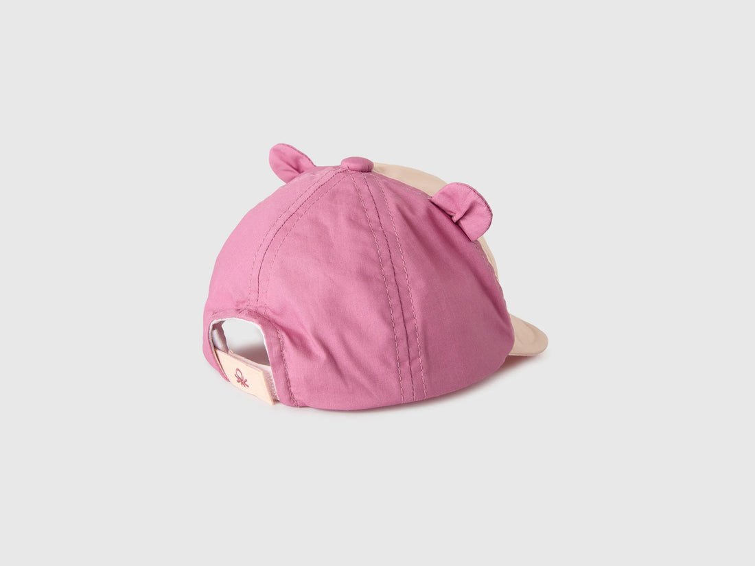 Benetton Soft Pink Girls Baseball Cap with Ears SKU: 6RLGRA00G_1B7 Image 02
