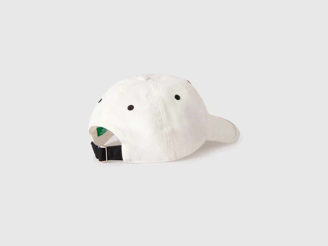 Benetton White Women Baseball Cap with 3D Application SKU: 6T86VA00D_101 Image 02