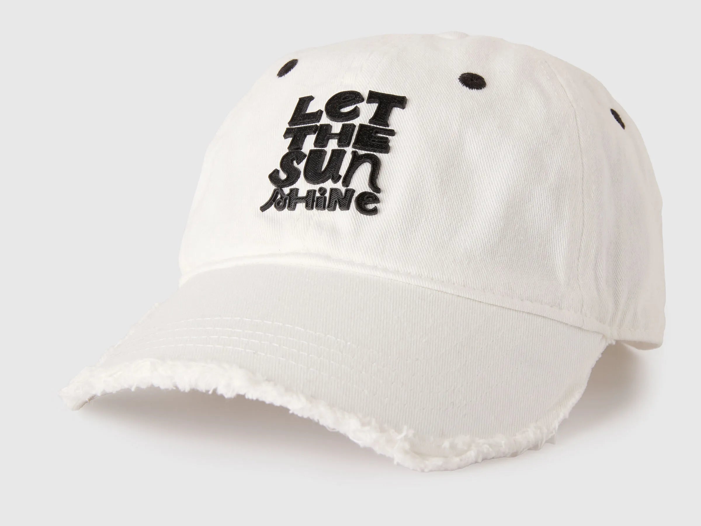 Benetton White Women Baseball Cap with 3D Application SKU: 6T86VA00D_101 Image 03