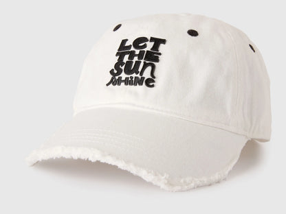 Benetton White Women Baseball Cap with 3D Application SKU: 6T86VA00D_101 Image 03