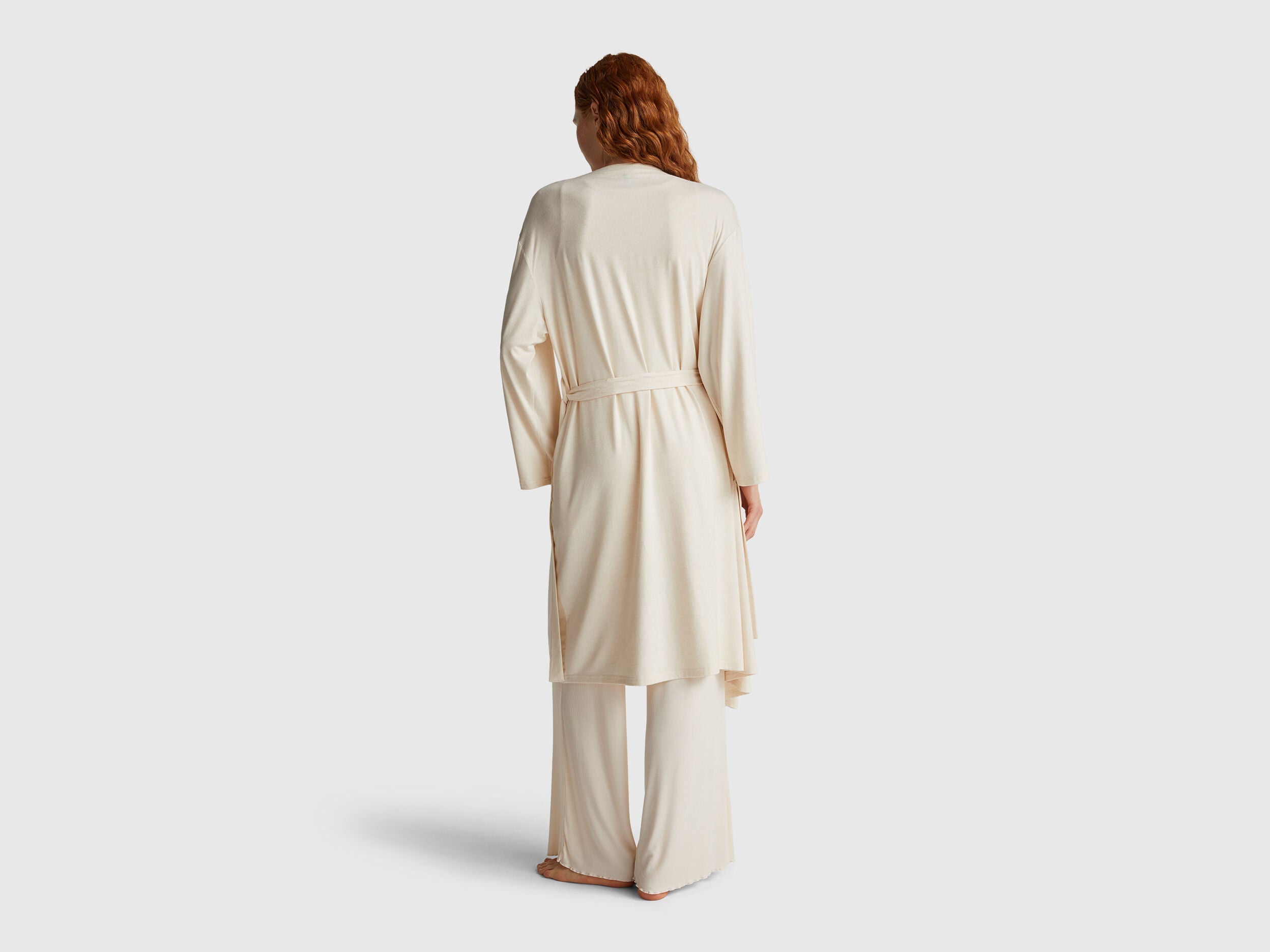 Benetton_Beige_Stretch Viscose Blend Dressing Gown_6TEV1C00D_901_02