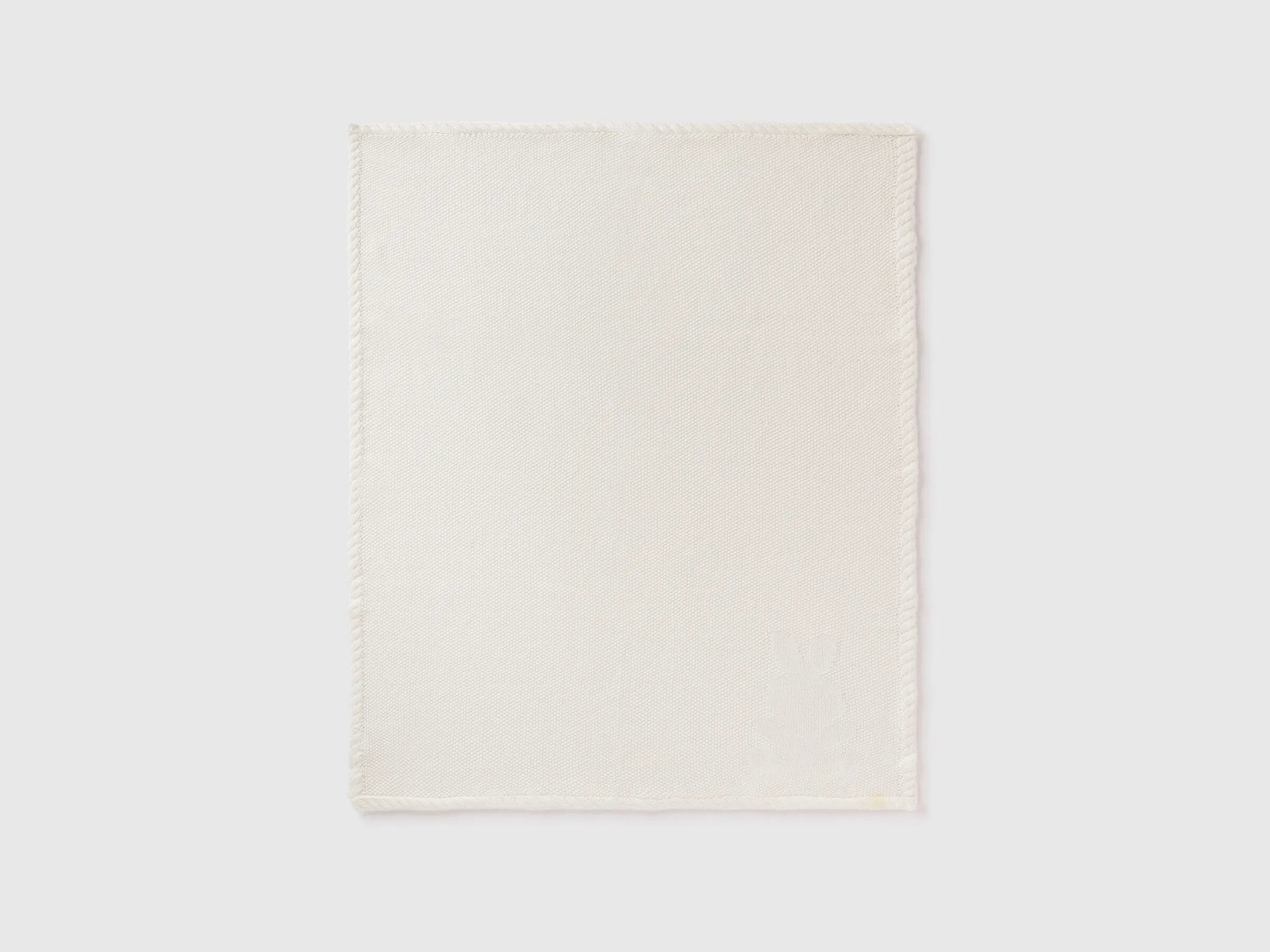 Benetton Creamy White New Born Knit Cotton Blanket SKU: 6UHXA800S_074 Image 01