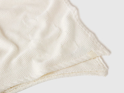 Benetton Creamy White New Born Knit Cotton Blanket SKU: 6UHXA800S_074 Image 03