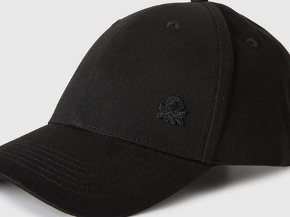 Benetton Black Men Baseball Cap with Logo SKU: 6UMVVA00H_100 Image 03