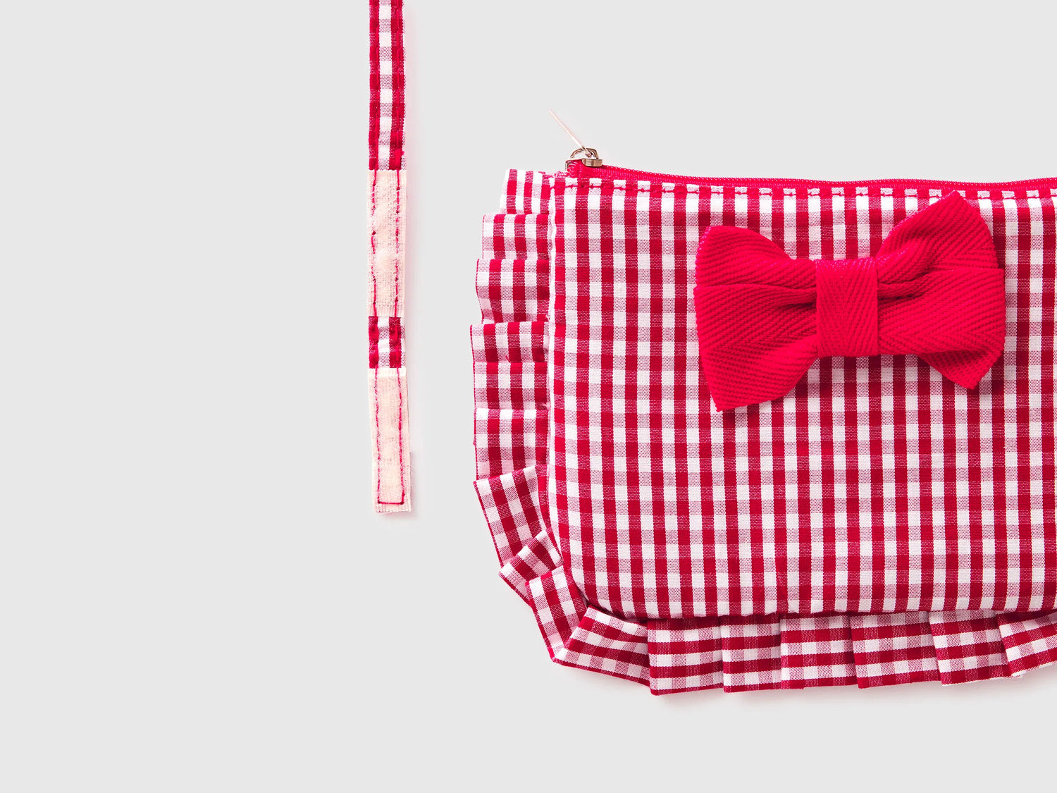 Benetton Red Girls Bag with Rouches and Bow SKU: 6W20RY003_30A Image 03