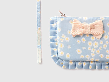 Benetton Sky Blue Girls Bag with Rouches and Bow SKU: 6W20RY003_910 Image 03