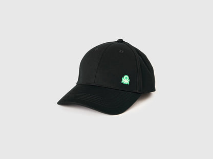 Benetton Black Men Baseball Cap with Logo SKU: 6WEPVA001_100 Image 01