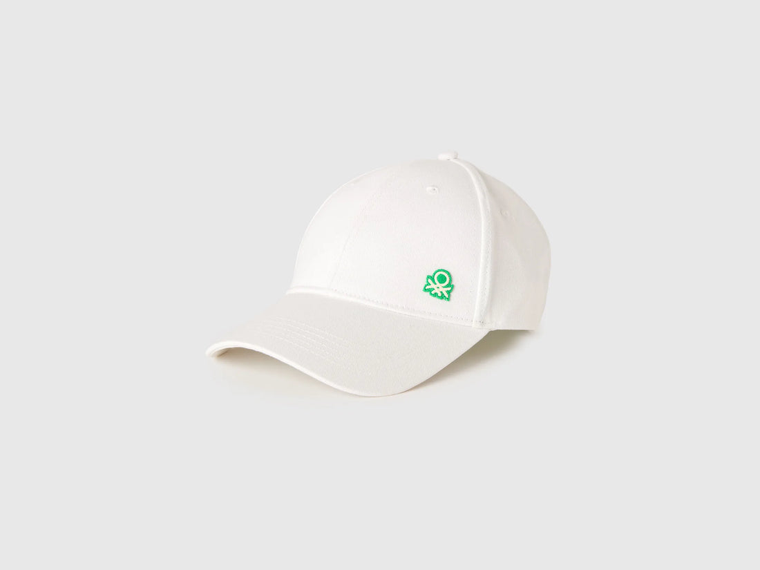 Benetton White Men Baseball Cap with Logo SKU: 6WEPVA001_101 Image 01