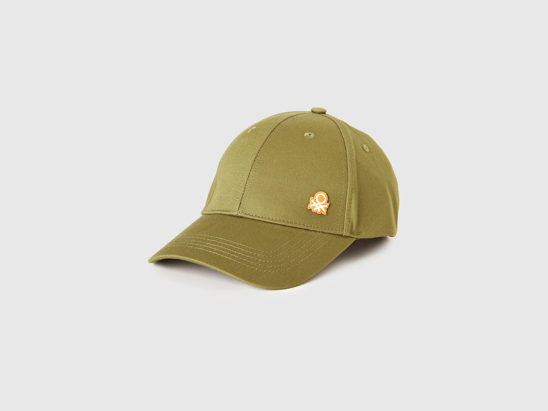 Benetton Olive Green Men Baseball Cap with Logo SKU: 6WEPVA001_2H2 Image 01