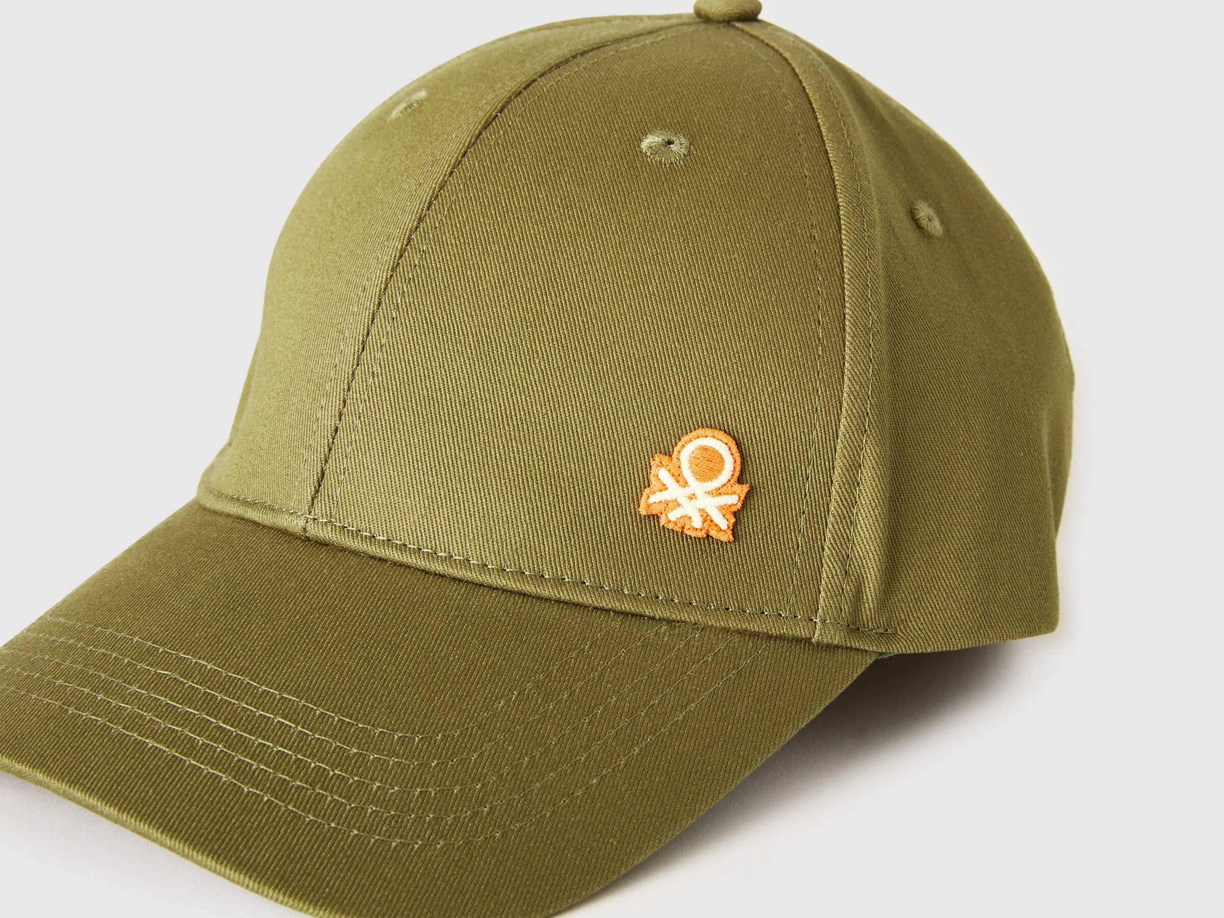 Benetton Olive Green Men Baseball Cap with Logo SKU: 6WEPVA001_2H2 Image 03