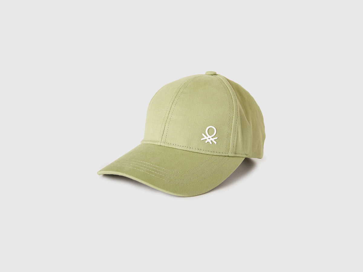 Benetton Military Green Boys Canvas Baseball Hat SKU: 6WJSRA00D_1Q1 Image 01