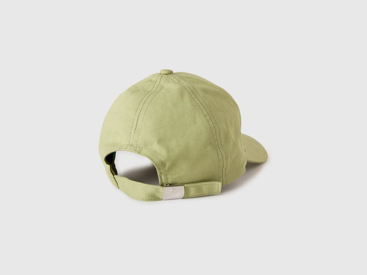 Benetton Military Green Boys Canvas Baseball Hat SKU: 6WJSRA00D_1Q1 Image 02