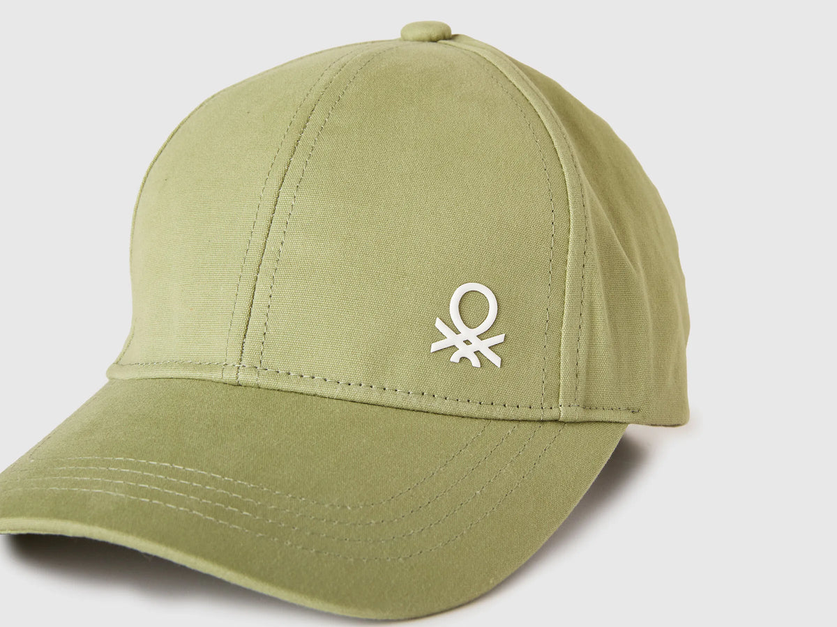 Benetton Military Green Boys Canvas Baseball Hat SKU: 6WJSRA00D_1Q1 Image 03