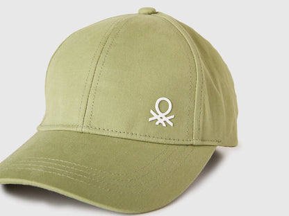 Benetton Military Green Boys Canvas Baseball Hat SKU: 6WJSRA00D_1Q1 Image 03