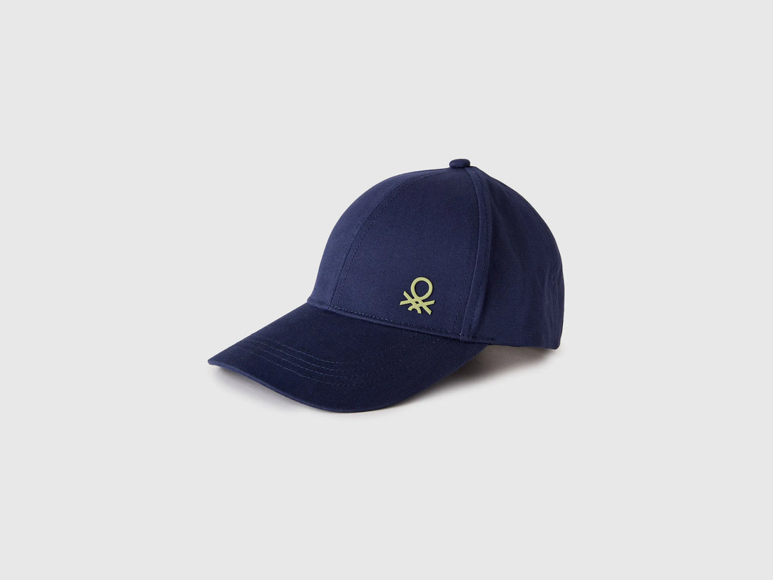 Benetton Dark Blue Boys Canvas Baseball Hat SKU: 6WJSRA00D_252 Image 01
