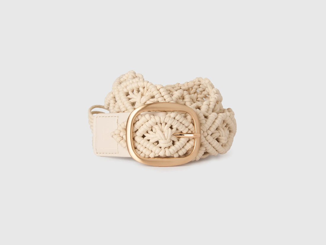 Benetton Creamy White Women Crochet Belt SKU: 6XGSVL00E_0R2 Image 01