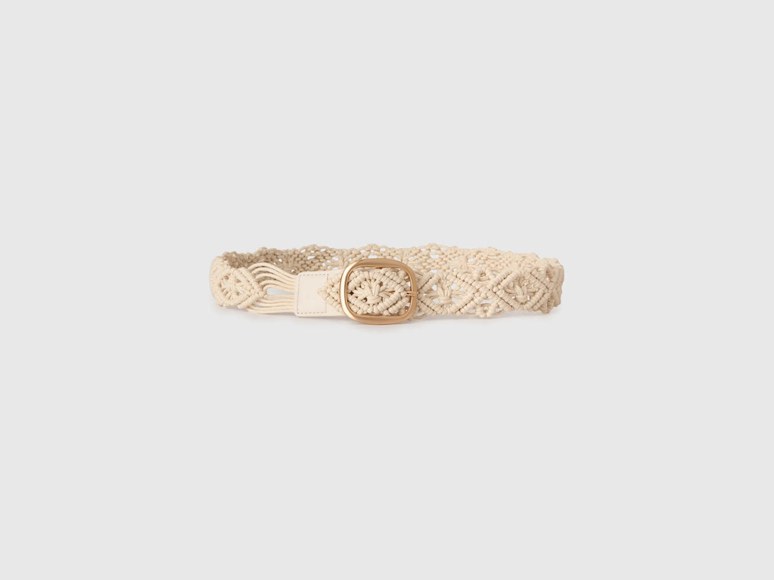 Benetton Creamy White Women Crochet Belt SKU: 6XGSVL00E_0R2 Image 02