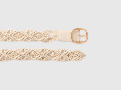 Benetton Creamy White Women Crochet Belt SKU: 6XGSVL00E_0R2 Image 03