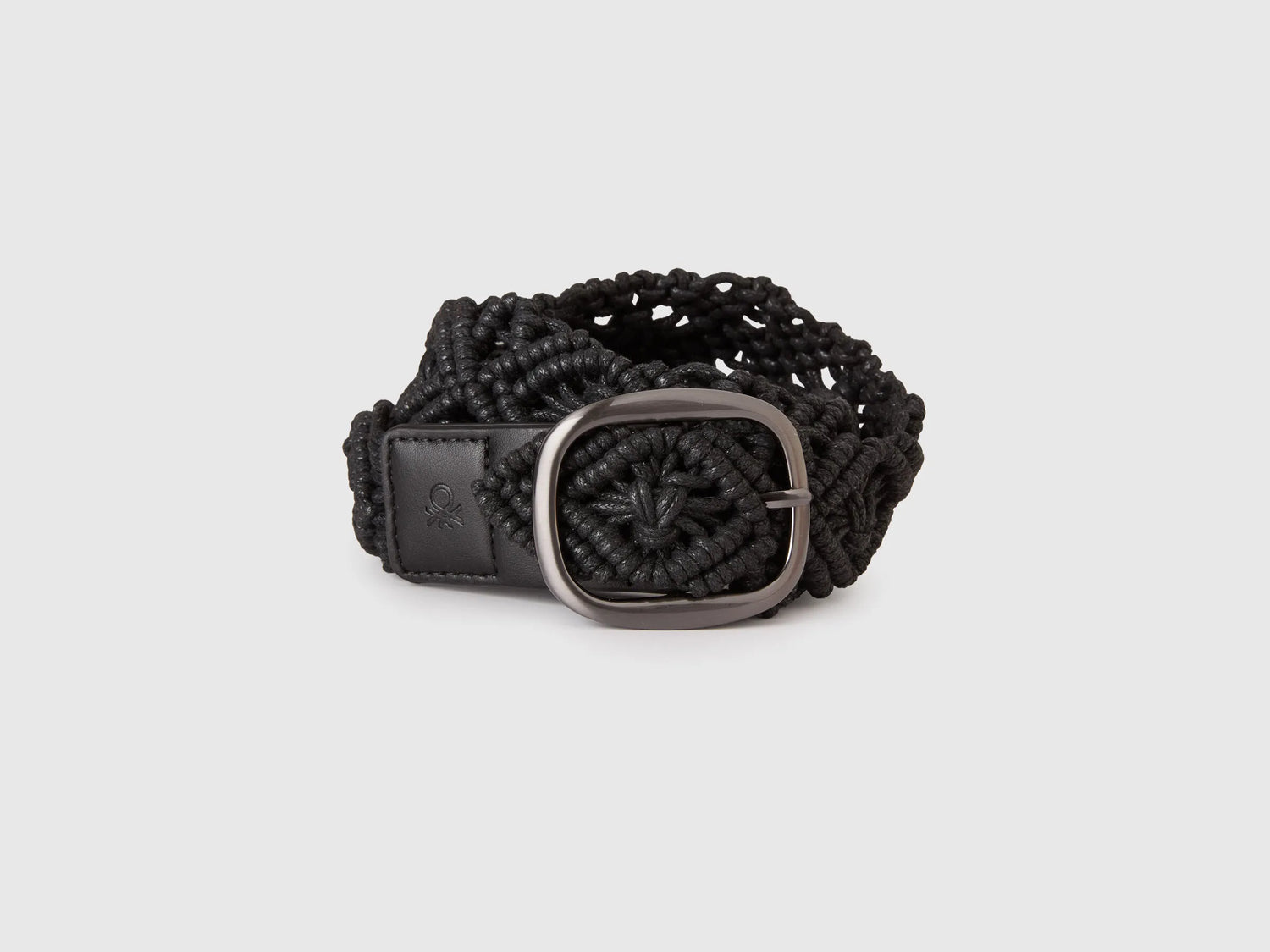 Benetton Black Women Crochet Belt SKU: 6XGSVL00E_100 Image 01