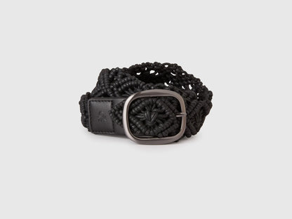 Benetton Black Women Crochet Belt SKU: 6XGSVL00E_100 Image 01