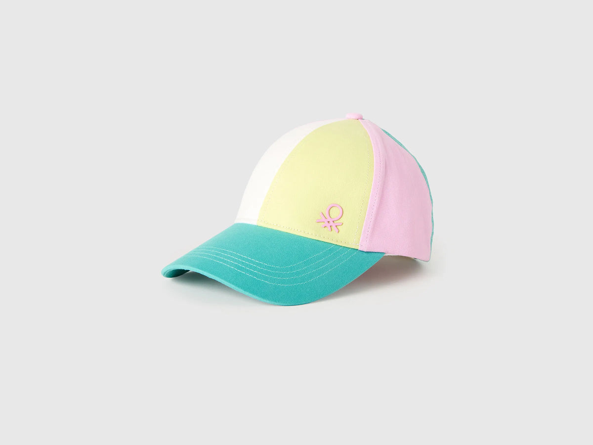 Benetton Green Boys Color Block Baseball Hat SKU: 6YE1RA00C_914 Image 01