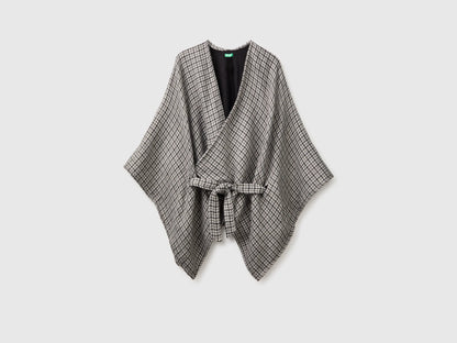 Benetton Black Women Reversible Belted Cape SKU: 6ZYLVU00N_901 Image 01