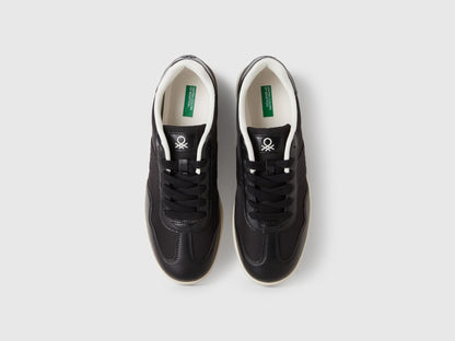 Benetton_Black_Low-Top Sneakers with Knit Stitch Blend_86BXDD03S_100_02
