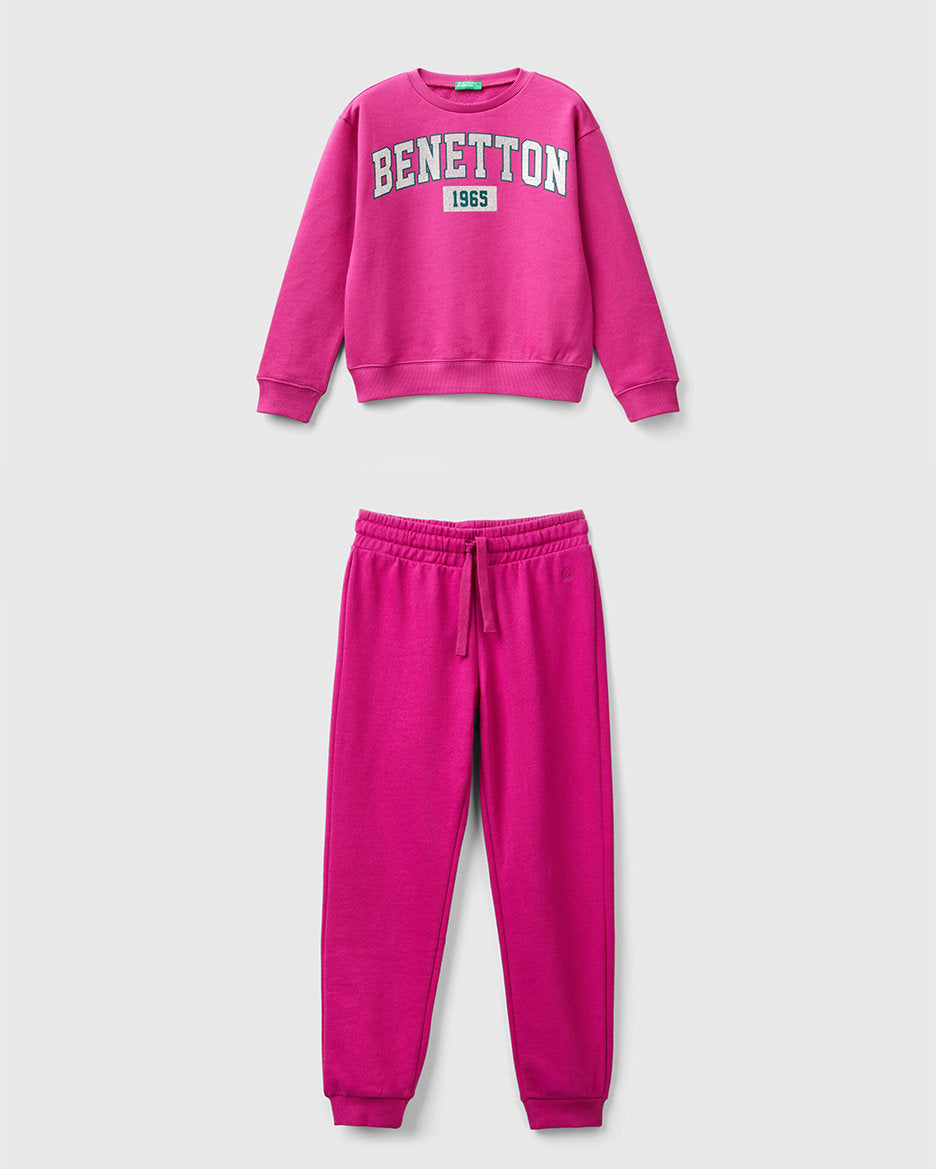 100% Cotton Sweatshirt With Glittery Logo Tracksuit_C10L8-CF02HS_239_01