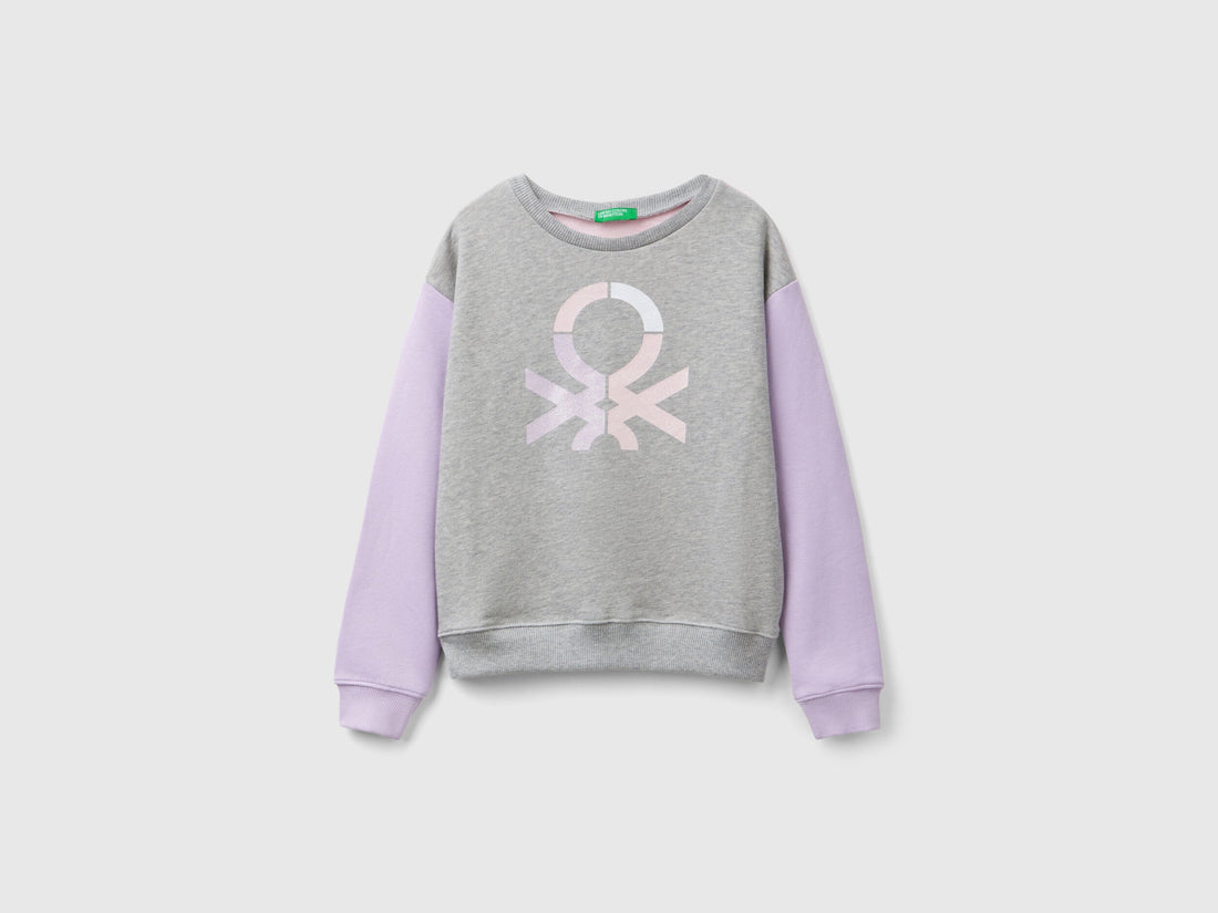 100% Cotton Sweatshirt With Glittery Logo Tracksuit_C10L8-CF02HS_902_02