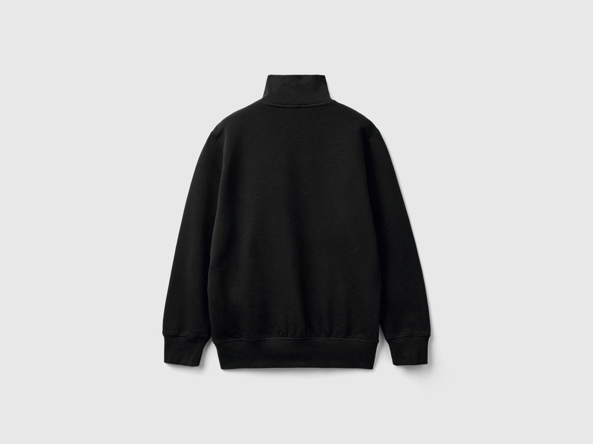 Benetton_Black_Pure Cotton Tracksuit with Zipper_C501B-CF058S_100_03