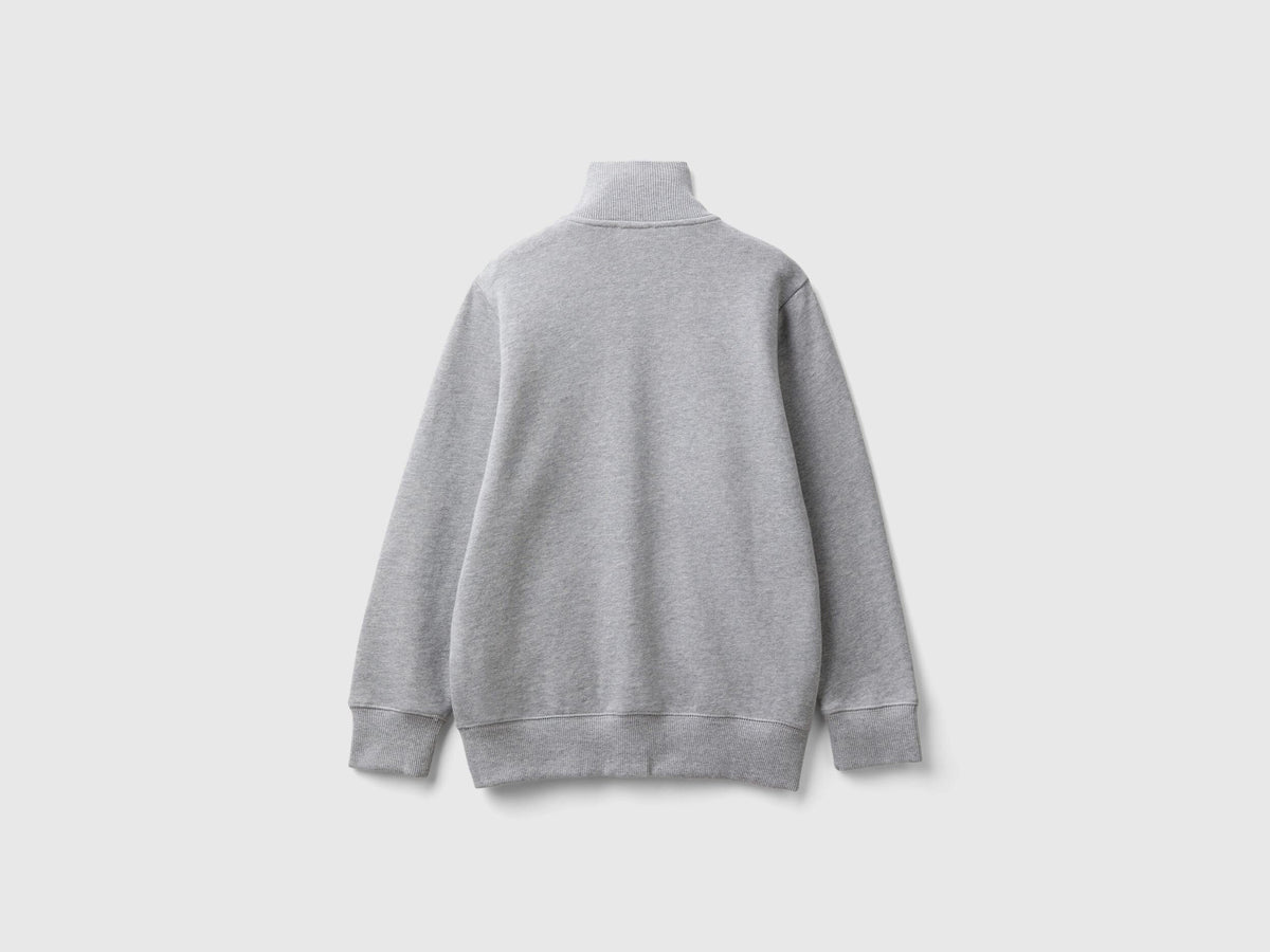 Benetton_Light Gray_Pure Cotton Tracksuit with Zipper_C501B-CF058S_501_03