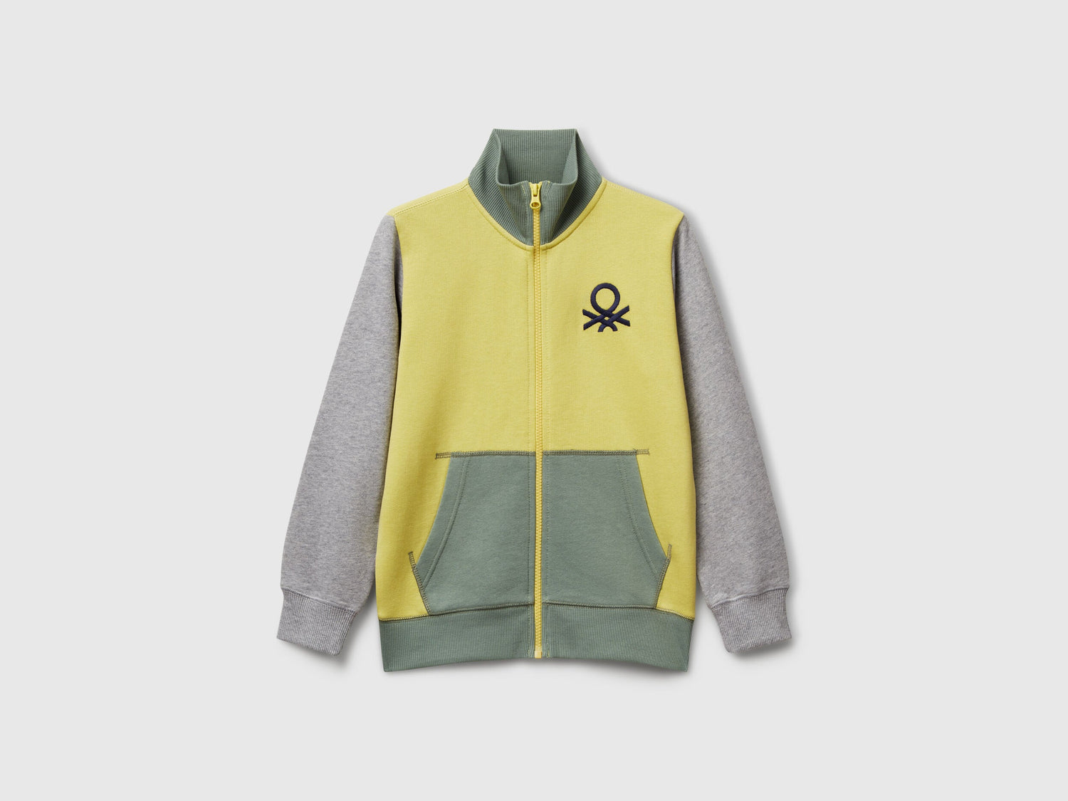 Benetton_Yellow_Pure Cotton Tracksuit with Zipper_C501B-CF058S_919_02