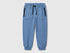 Benetton boys blue drawstring sweatpants front view