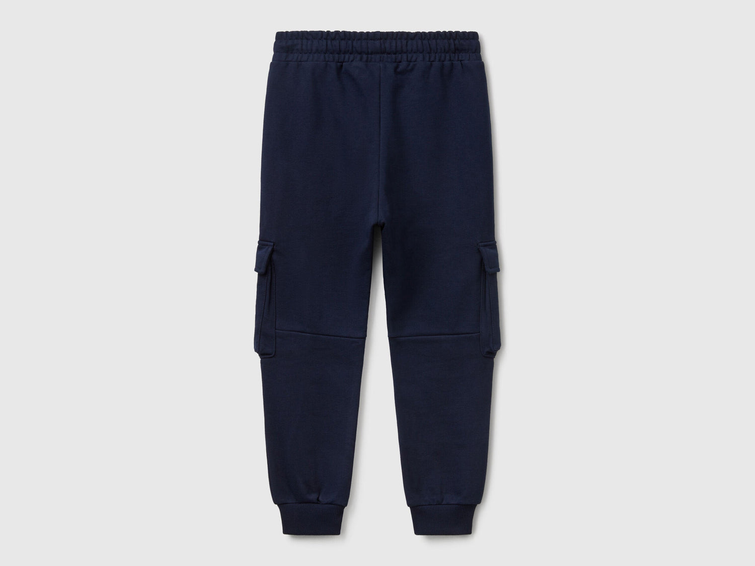 Benetton boys dark blue cargo sweatpants back view