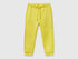 Benetton boys green organic cotton sweatpants with logo front view