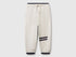 Benetton boys grey lightweight joggers front view with drawstring waist