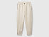 Benetton boys olive green sweatpants front view with piping detail