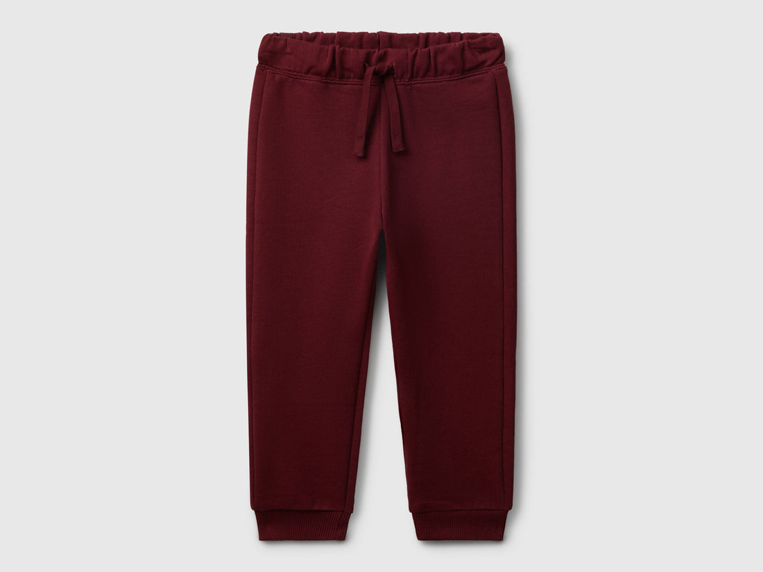 Benetton boys red sweat joggers front view regular fit