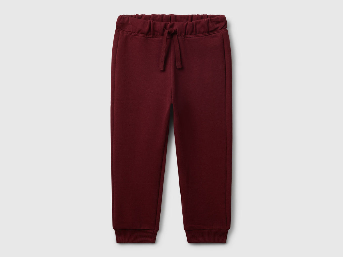 Benetton boys red sweat joggers front view regular fit