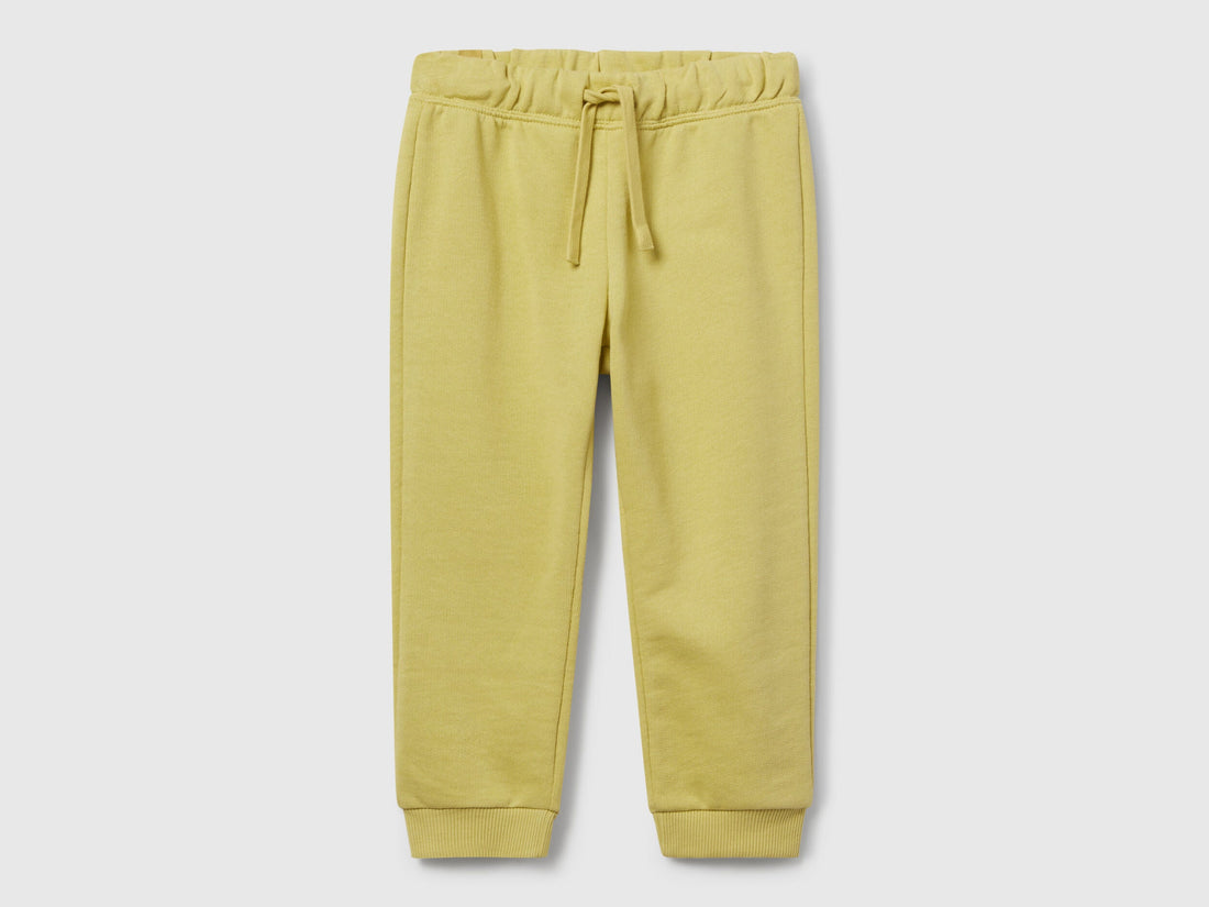 Benetton boys yellow sweat joggers front view regular fit