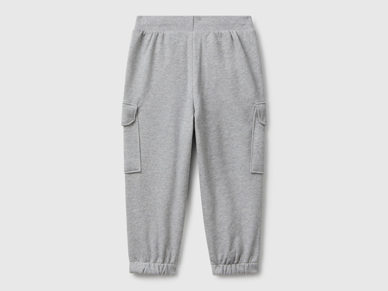 Back view of Benetton cargo joggers with drawstring waist
