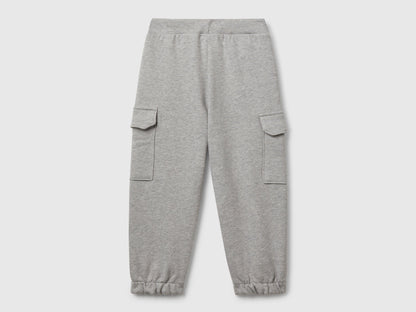 Back view of Benetton cargo sweatpants with drawstring waist