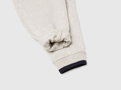 Benetton grey cotton joggers side view showing pocket detail