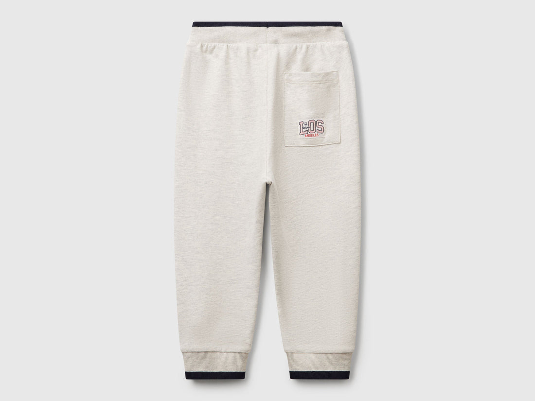 Back view of Benetton lightweight joggers with comfortable fit