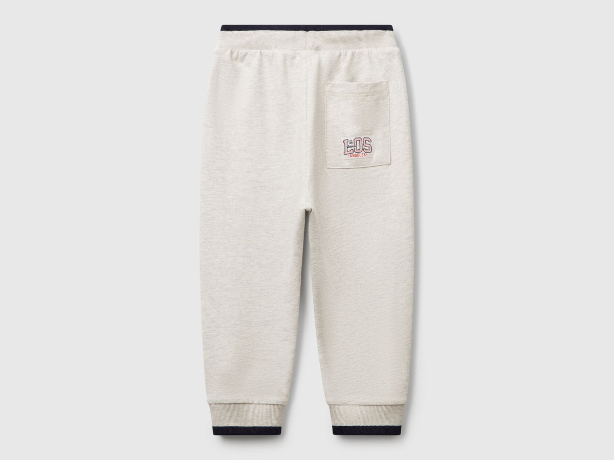 Back view of Benetton lightweight joggers with comfortable fit