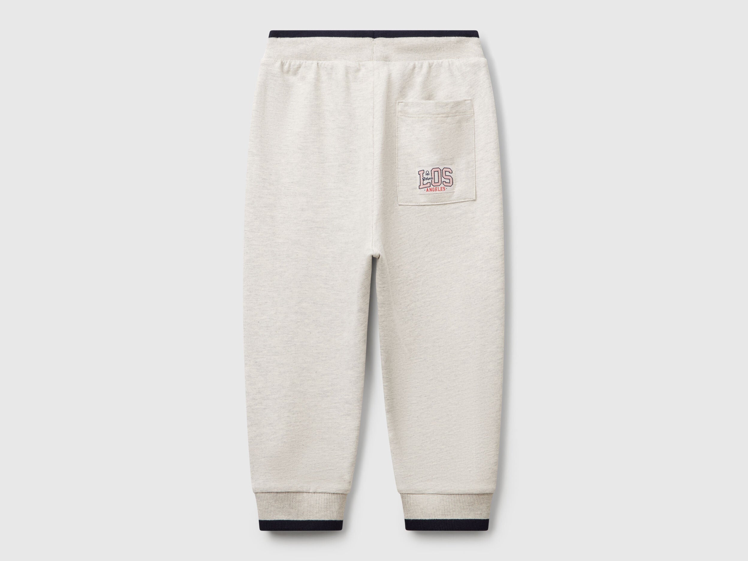 Back view of Benetton lightweight joggers with comfortable fit